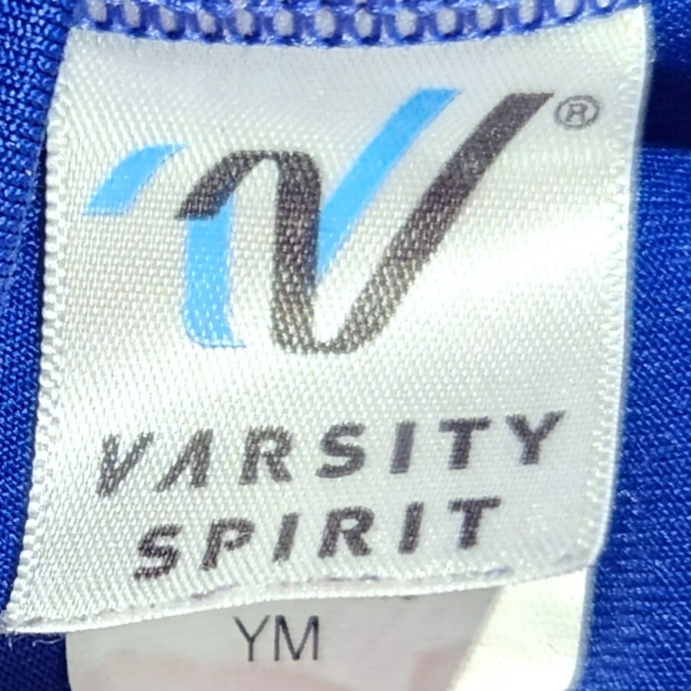 Varsity Spirit Cheer Dance Royal Blue Long Sleeve V Neck Crop Top & Dance Shorts